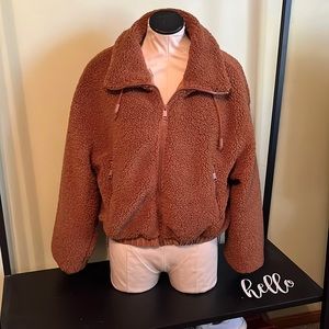 Love Tree Teddy Bear Fleece Full Zip Jacket Size Large